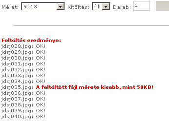 Felt�lt�s eredm�nye